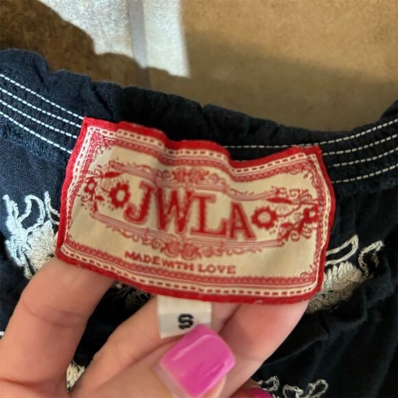 Johnny Was Black Boho Embroidered Dress Size S Knee Length 3/4 Sleeve - Picture 3 of 4